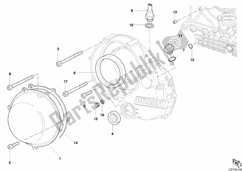 All parts for the Clutch Cover, Outer of the Ducati Superbike 749 Dark USA 2004